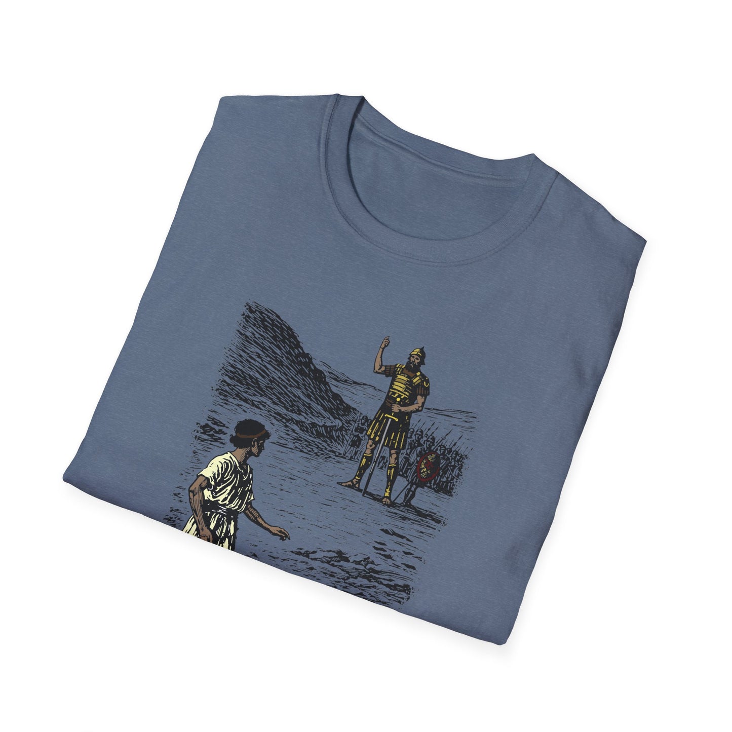 David & Goliath Pastel Linocut T-Shirt