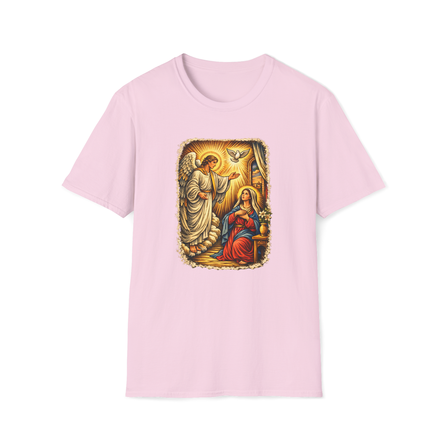 Mary & Gabriel Full Color Linocut T-Shirt