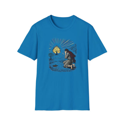 Moses & The Burning Bush Pastel Linocut T-Shirt