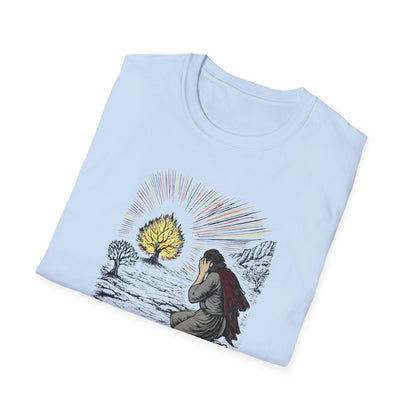 Moses & The Burning Bush Pastel Linocut T-Shirt