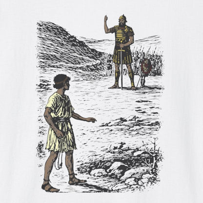 David & Goliath Pastel Linocut T-Shirt