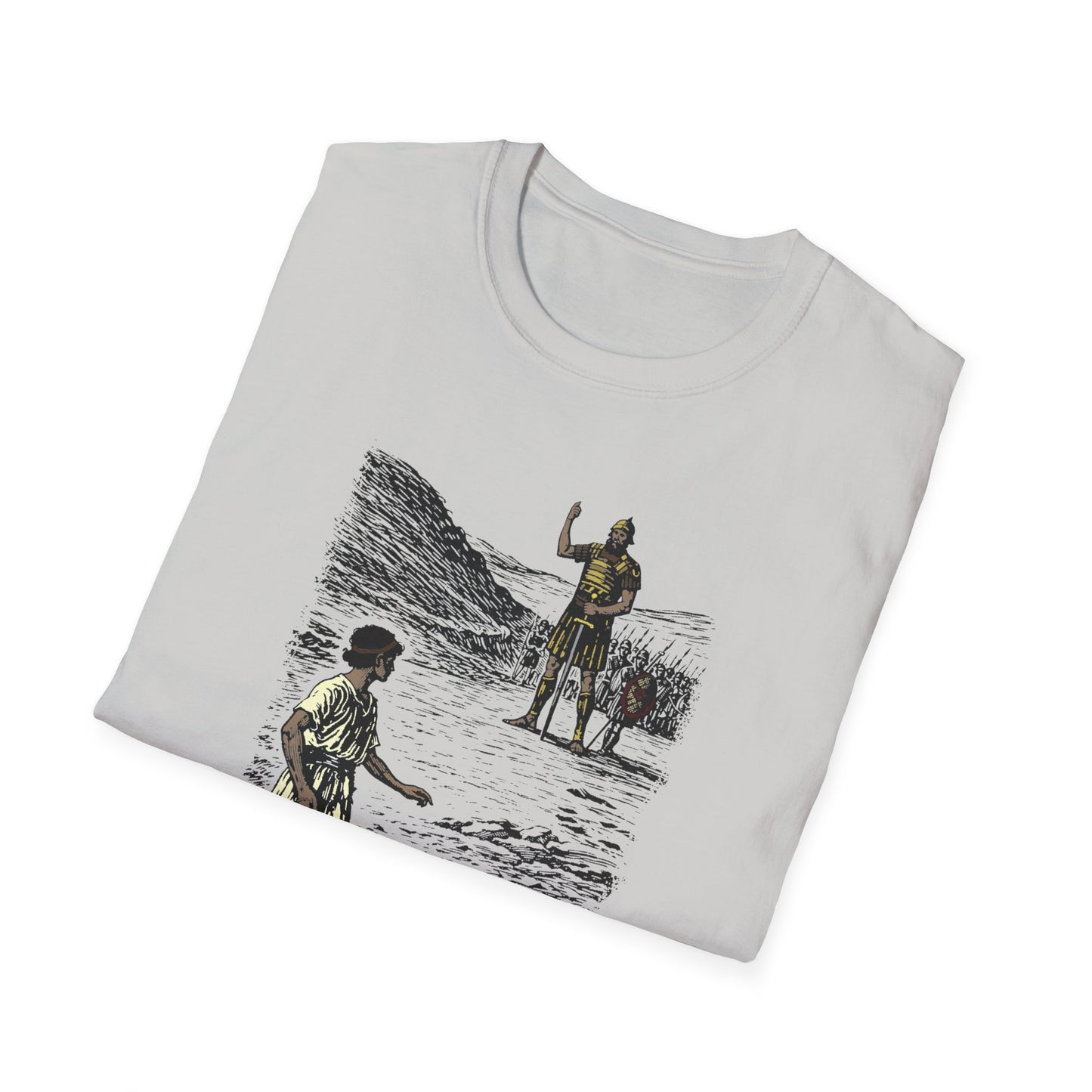 David & Goliath Pastel Linocut T-Shirt