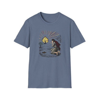Moses & The Burning Bush Pastel Linocut T-Shirt