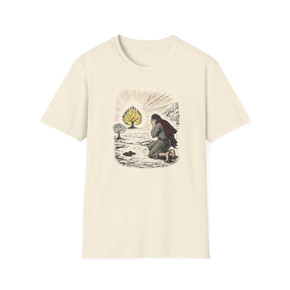 Moses & The Burning Bush Pastel Linocut T-Shirt