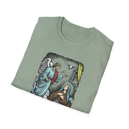 Mary & Gabriel Pastel Linocut T-Shirt