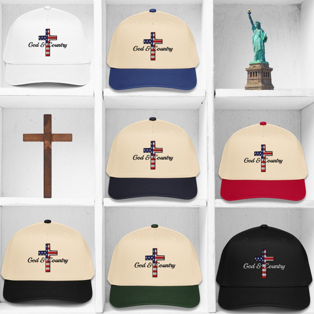 Flag "God & Country" Embroidered Hat, Otto 31-069