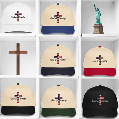 Flag "God & Country" Embroidered Hat, Otto 31-069