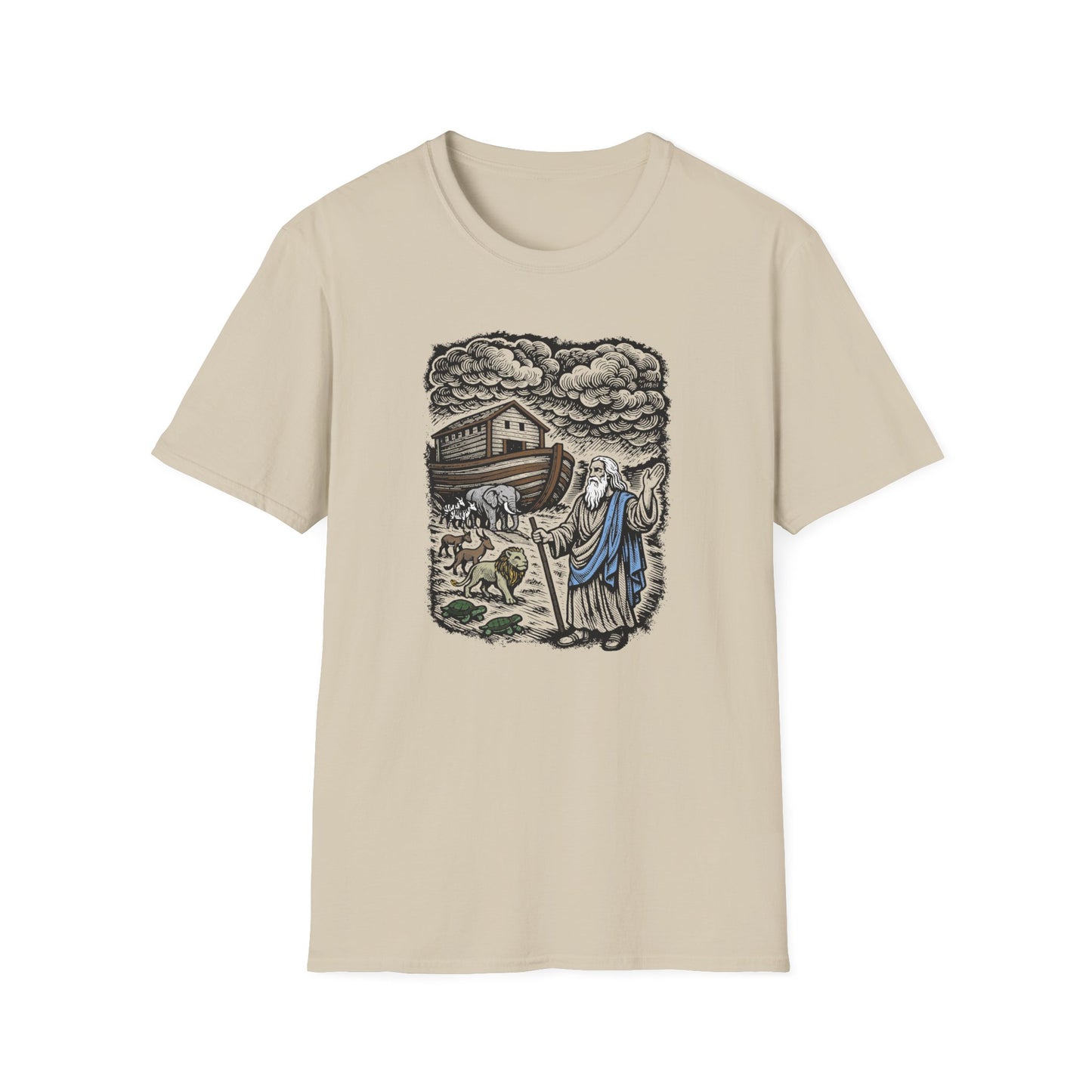 Noah's Ark Pastel Linocut T-Shirt