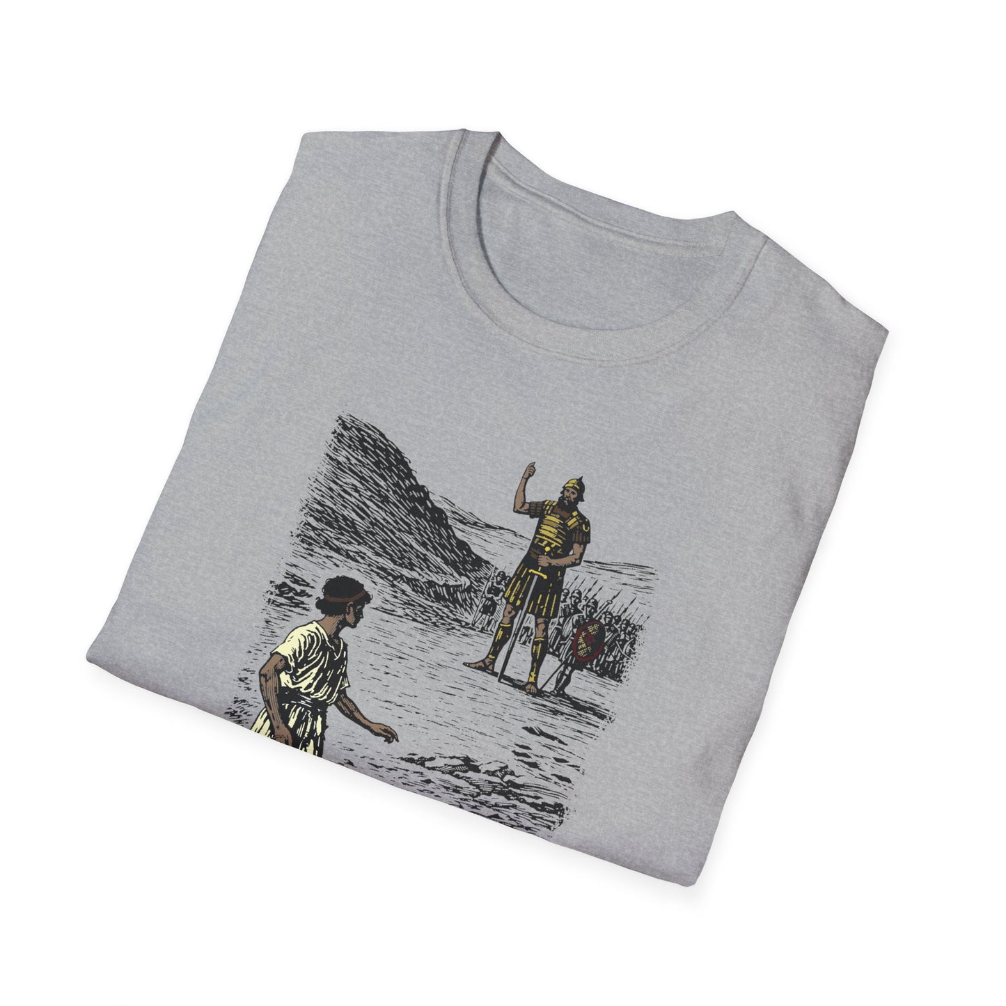 David & Goliath Pastel Linocut T-Shirt