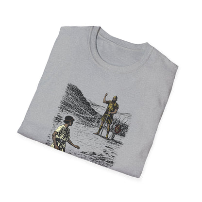 David & Goliath Pastel Linocut T-Shirt