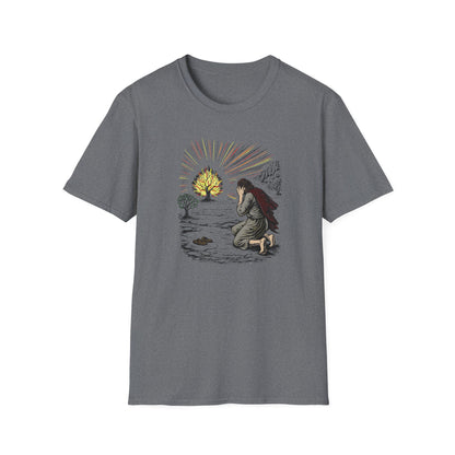 Moses & The Burning Bush Pastel Linocut T-Shirt