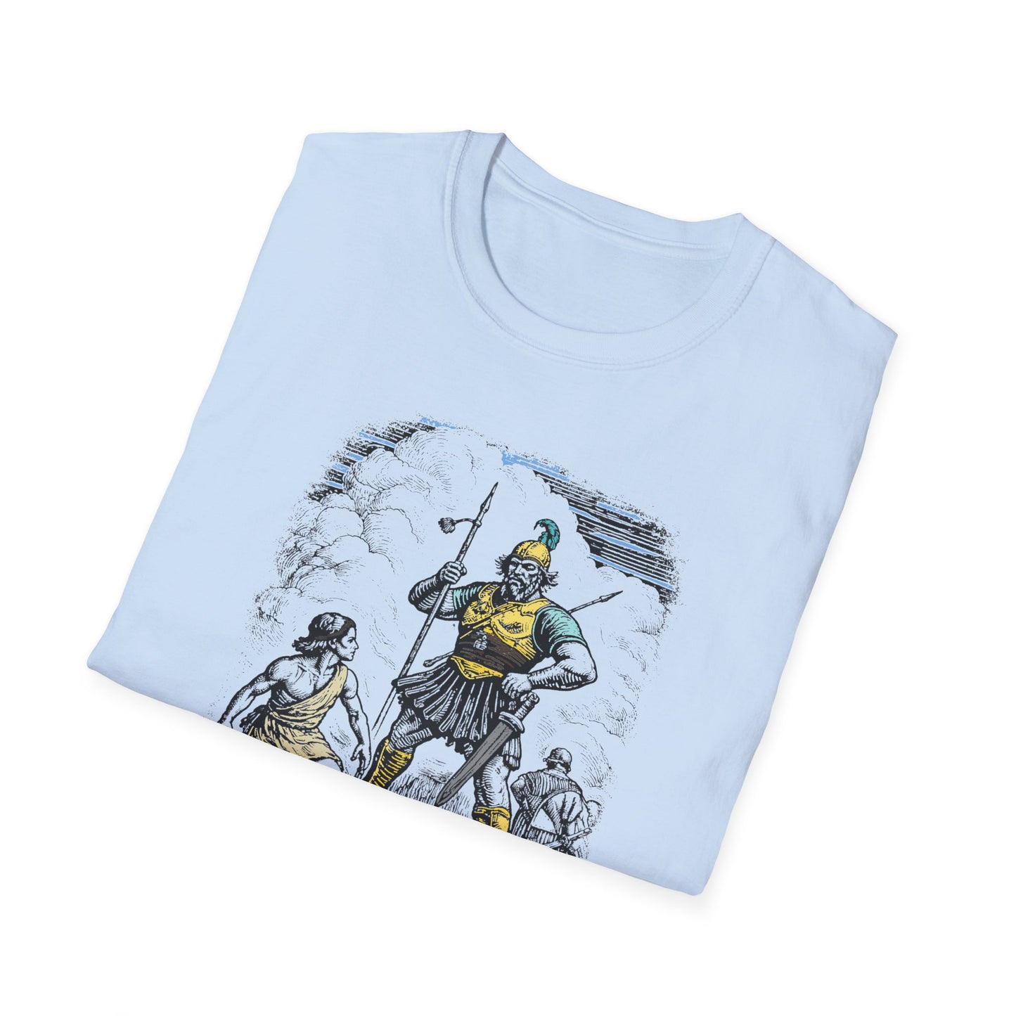 David & Goliath Pastel Linocut T-Shirt