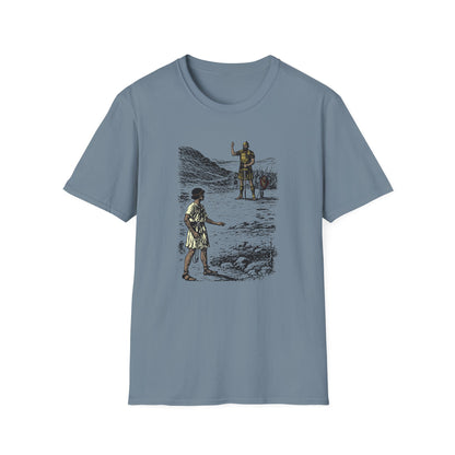 David & Goliath Pastel Linocut T-Shirt