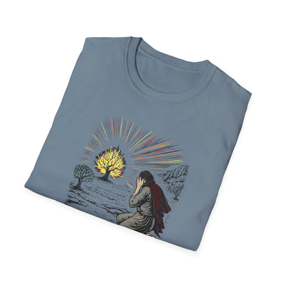 Moses & The Burning Bush Pastel Linocut T-Shirt
