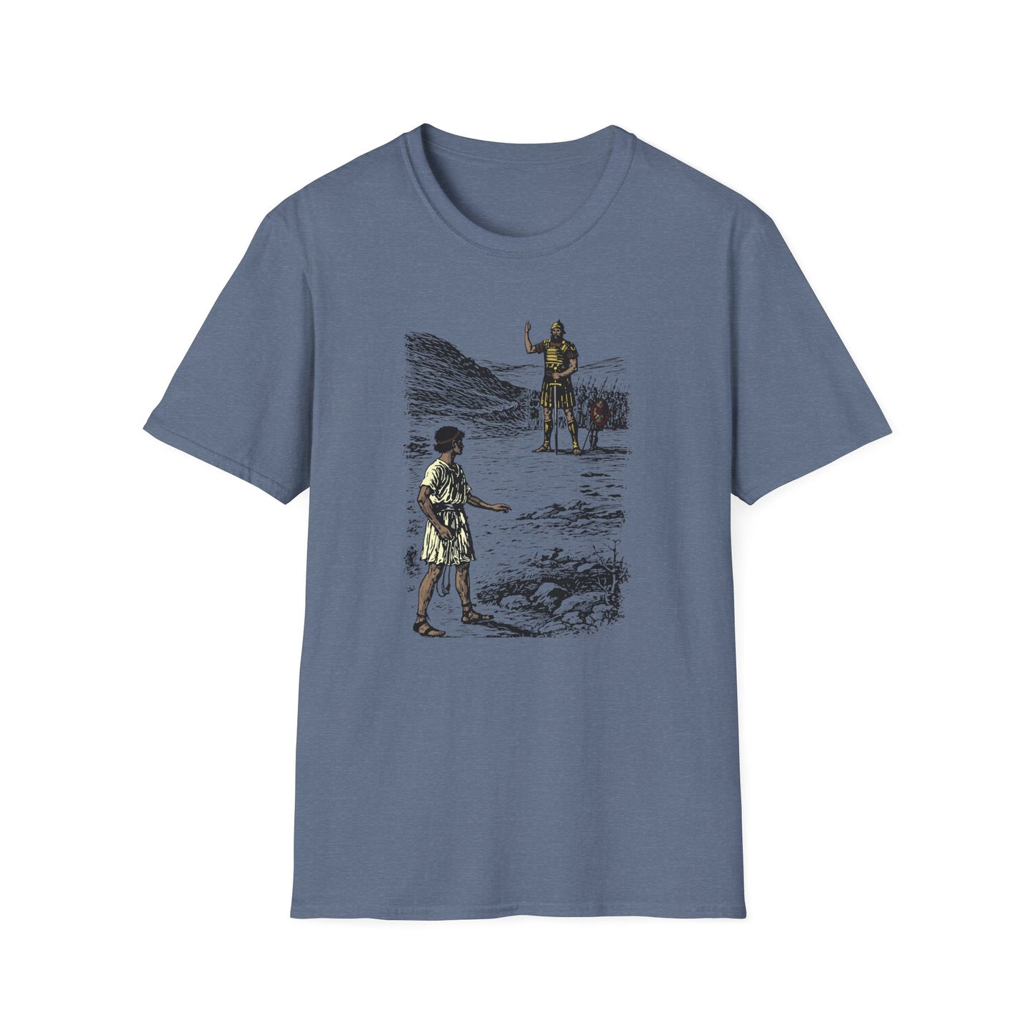David & Goliath Pastel Linocut T-Shirt