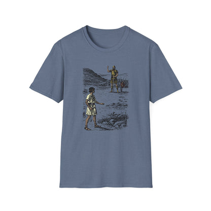 David & Goliath Pastel Linocut T-Shirt