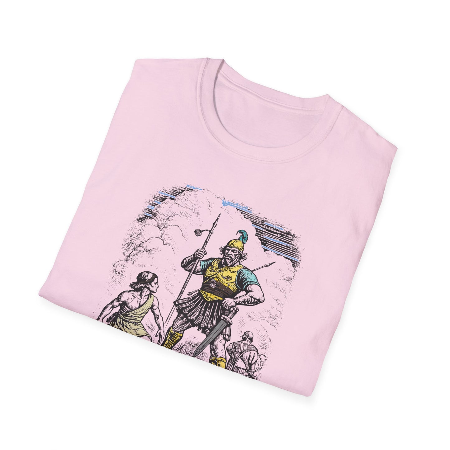 David & Goliath Pastel Linocut T-Shirt