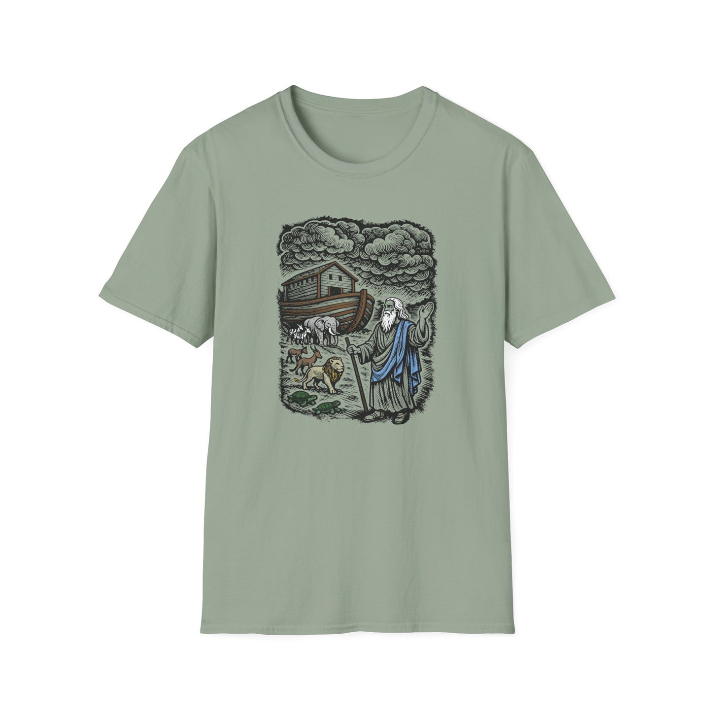 Noah's Ark Pastel Linocut T-Shirt