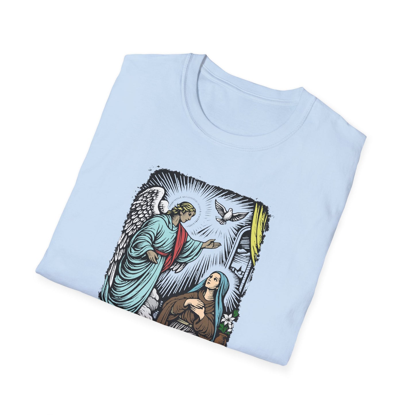 Mary & Gabriel Pastel Linocut T-Shirt