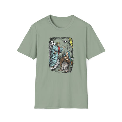 Mary & Gabriel Pastel Linocut T-Shirt