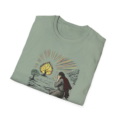 Moses & The Burning Bush Pastel Linocut T-Shirt