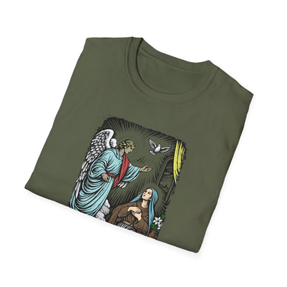 Mary & Gabriel Pastel Linocut T-Shirt