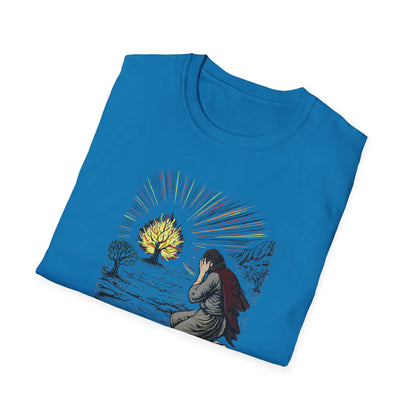 Moses & The Burning Bush Pastel Linocut T-Shirt