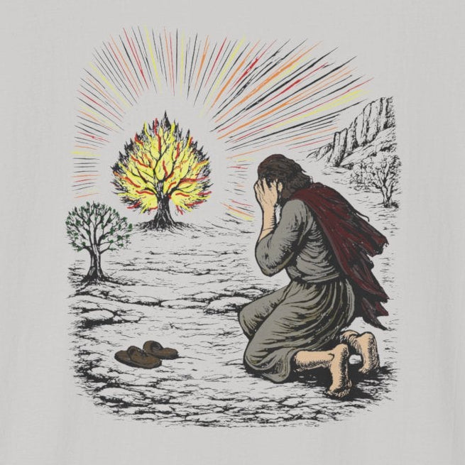 Moses & The Burning Bush Pastel Linocut T-Shirt
