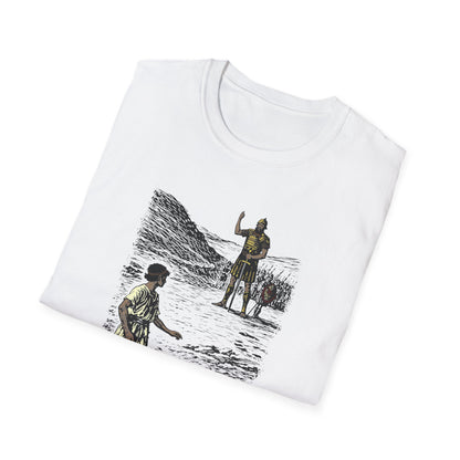 David & Goliath Pastel Linocut T-Shirt