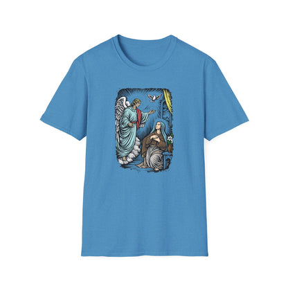 Mary & Gabriel Pastel Linocut T-Shirt