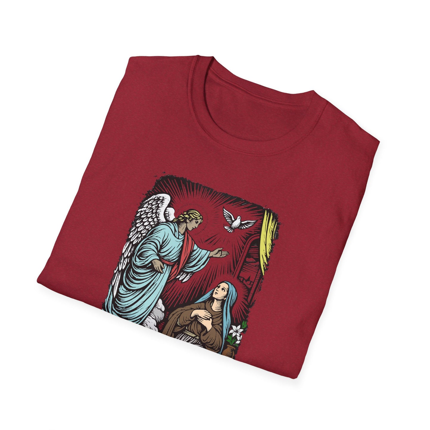 Mary & Gabriel Pastel Linocut T-Shirt