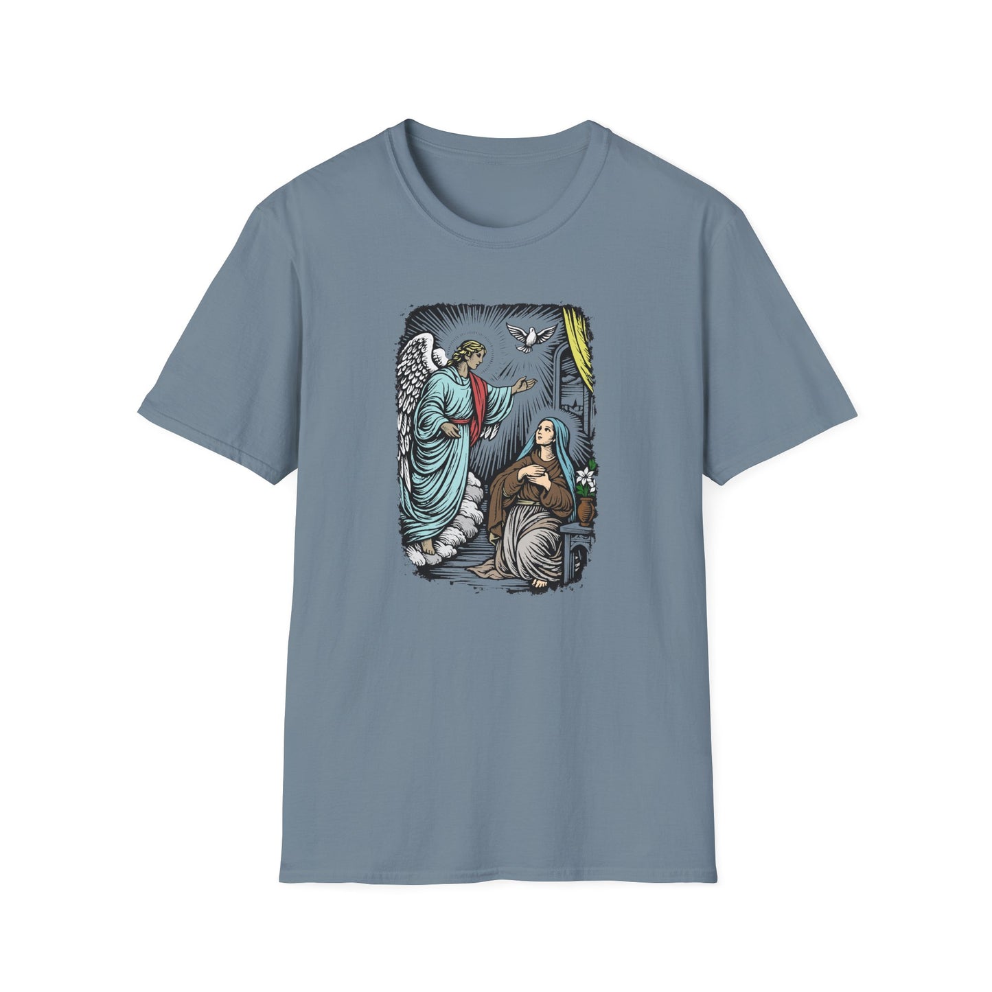 Mary & Gabriel Pastel Linocut T-Shirt
