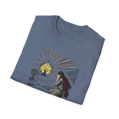 Moses & The Burning Bush Pastel Linocut T-Shirt