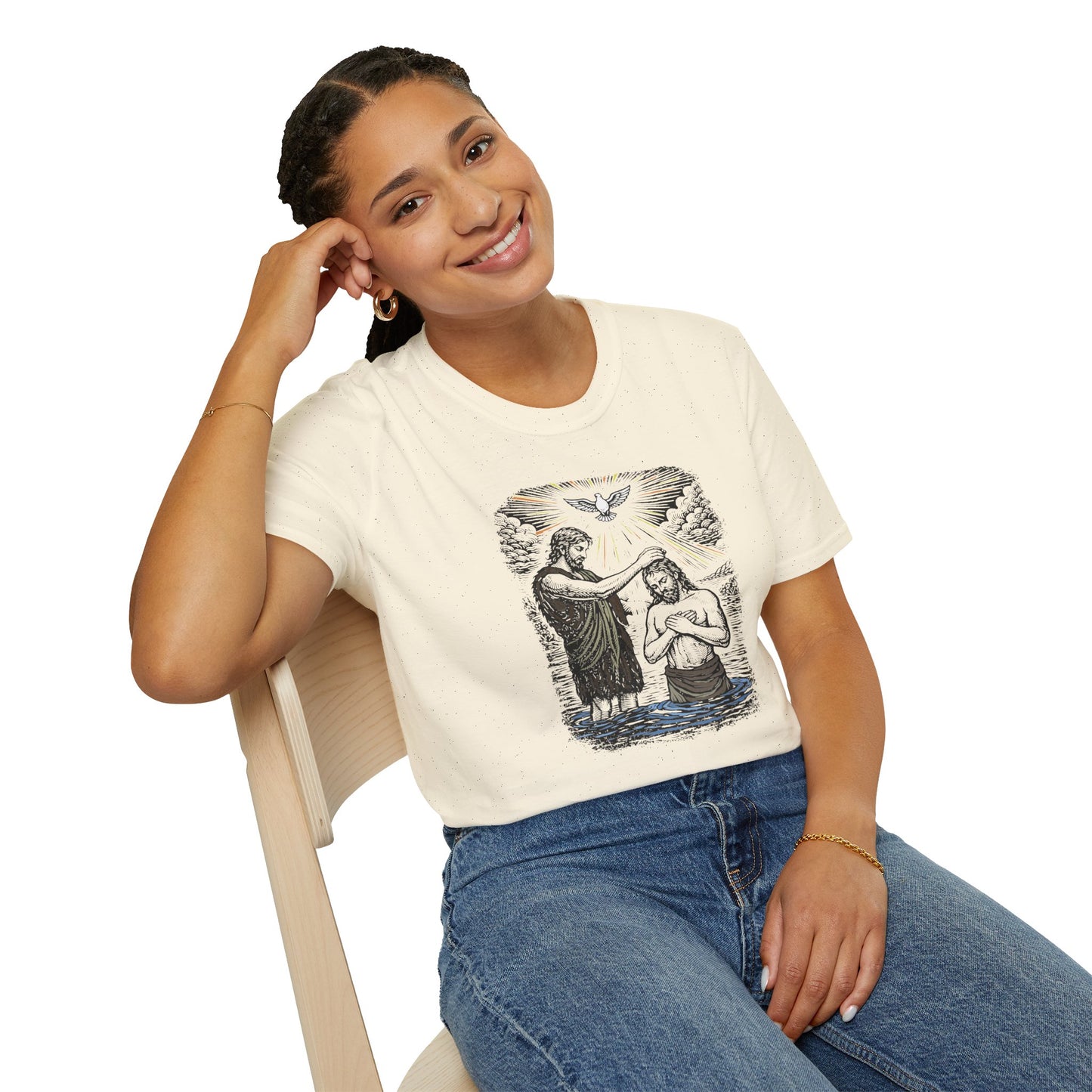 On the Jordan Pastel Linocut T-Shirt
