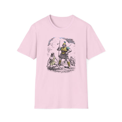 David & Goliath Pastel Linocut T-Shirt