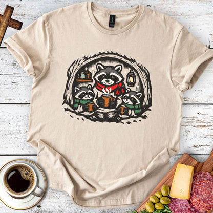 Cozy Raccoon Family Tee