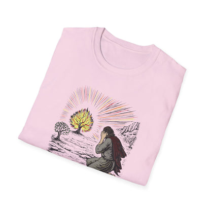 Moses & The Burning Bush Pastel Linocut T-Shirt