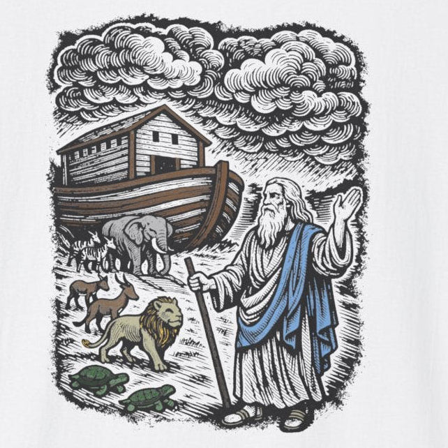 Noah's Ark Pastel Linocut T-Shirt