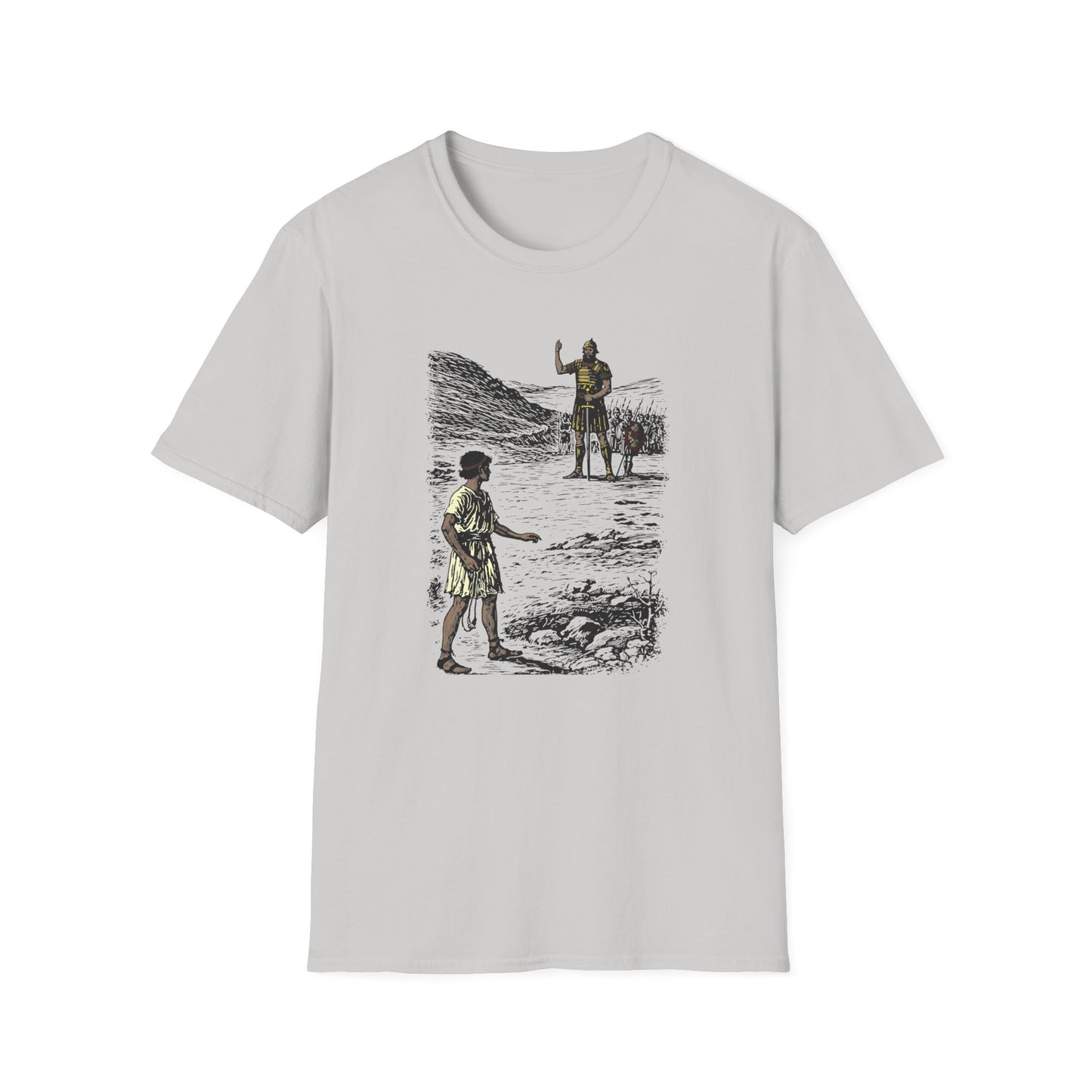 David & Goliath Pastel Linocut T-Shirt
