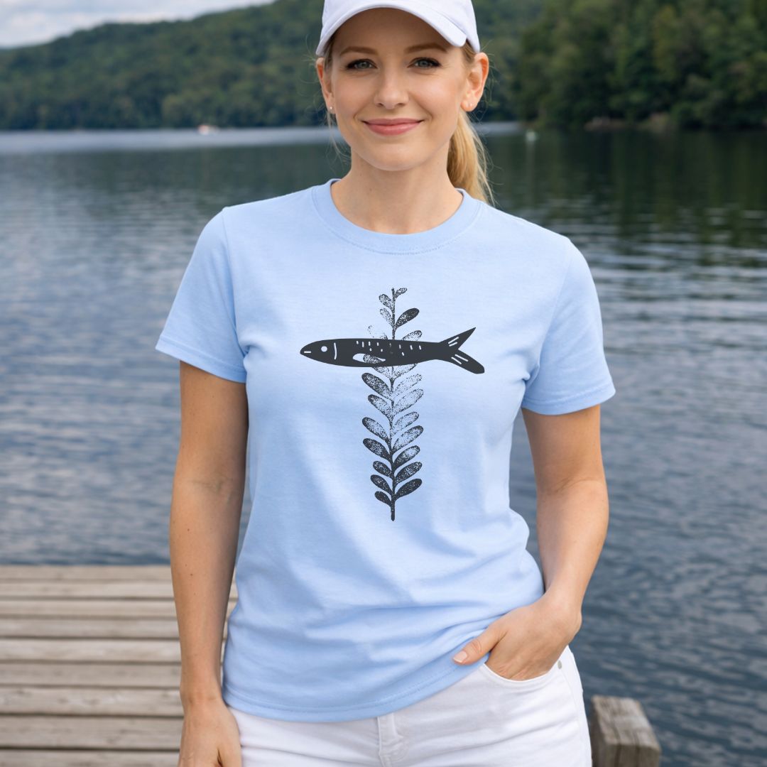 Fish and Plant Cross T-Shirt