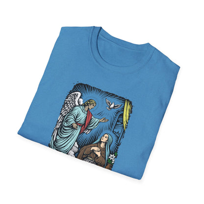Mary & Gabriel Pastel Linocut T-Shirt
