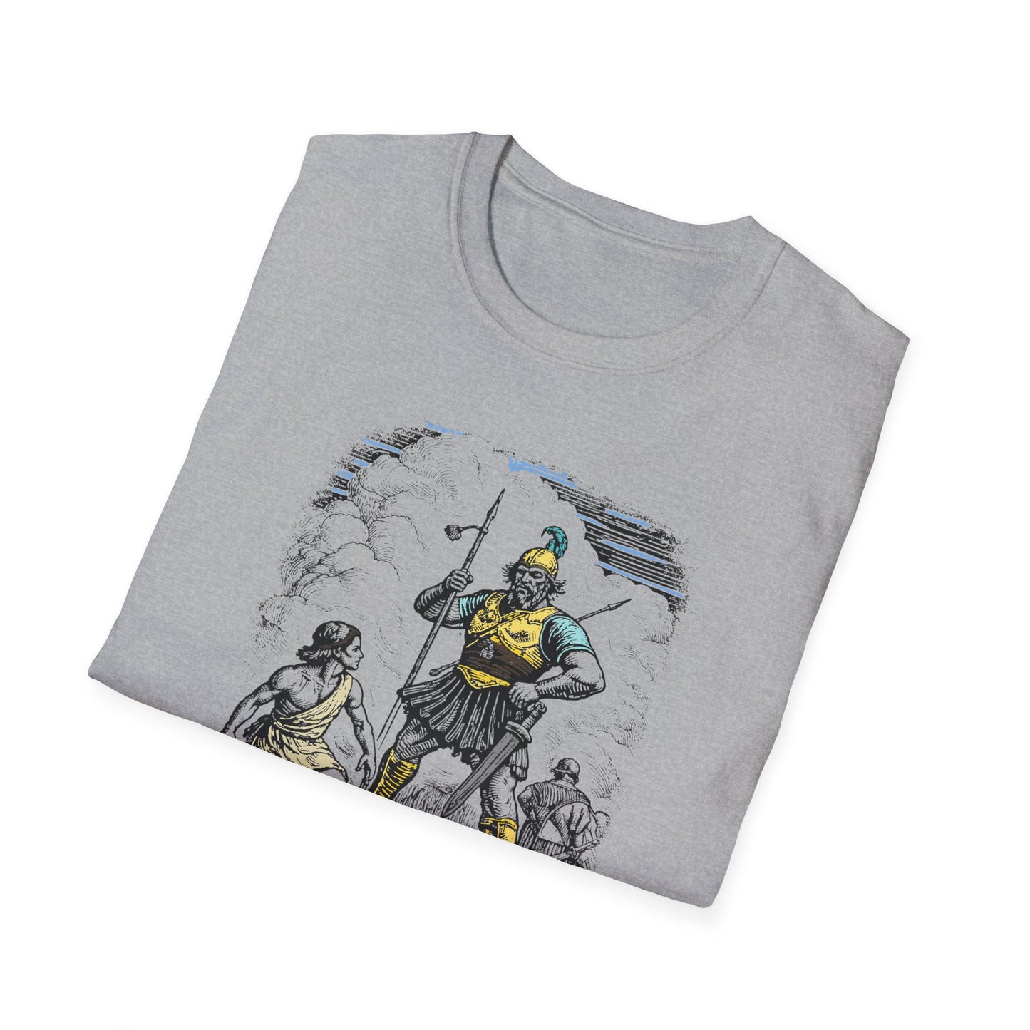 David & Goliath Pastel Linocut T-Shirt