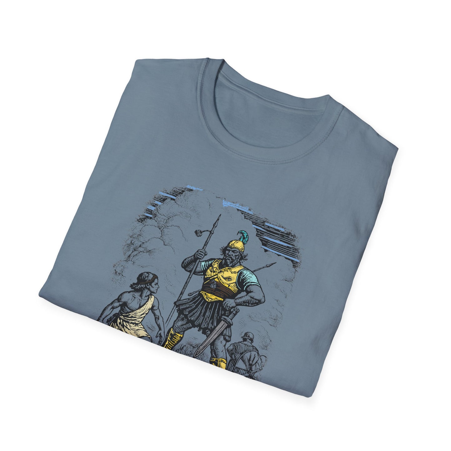 David & Goliath Pastel Linocut T-Shirt