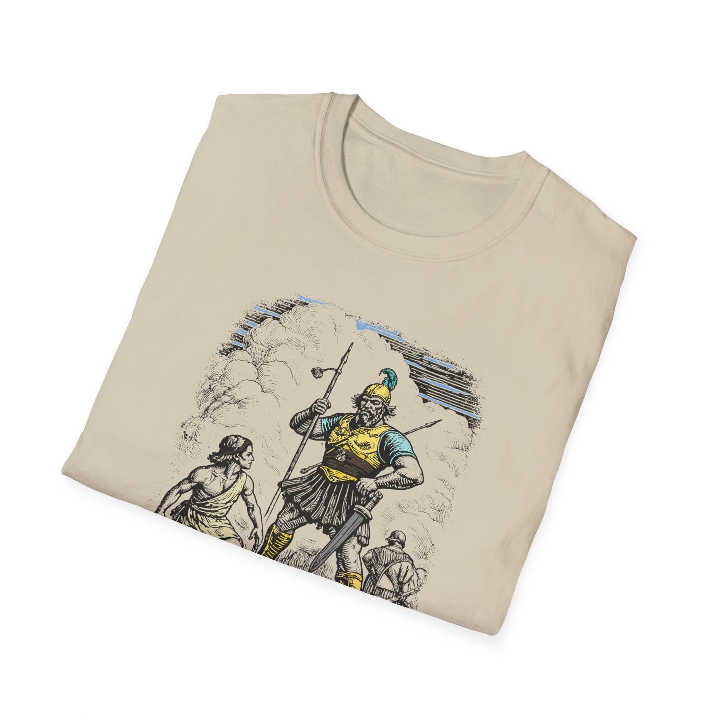 David & Goliath Pastel Linocut T-Shirt
