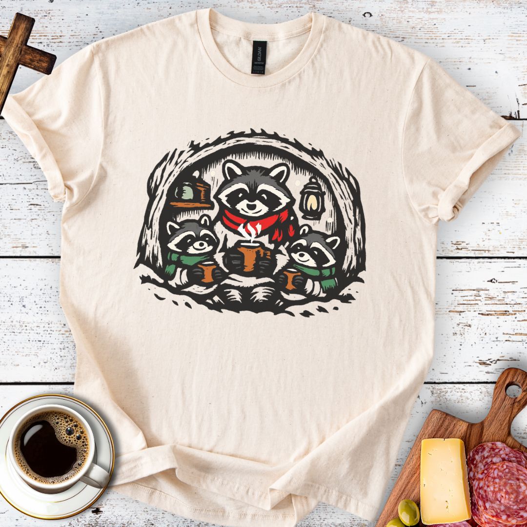 Cozy Raccoon Family Tee