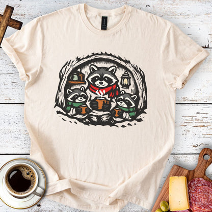 Cozy Raccoon Family Tee