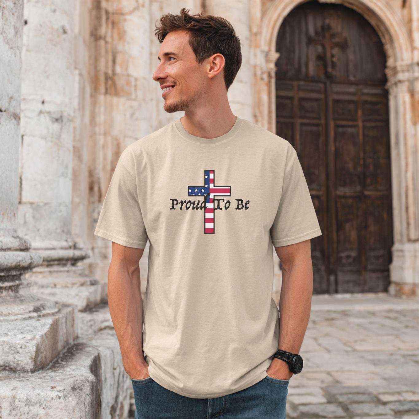 "Proud To Be" American Cross T-Shirt