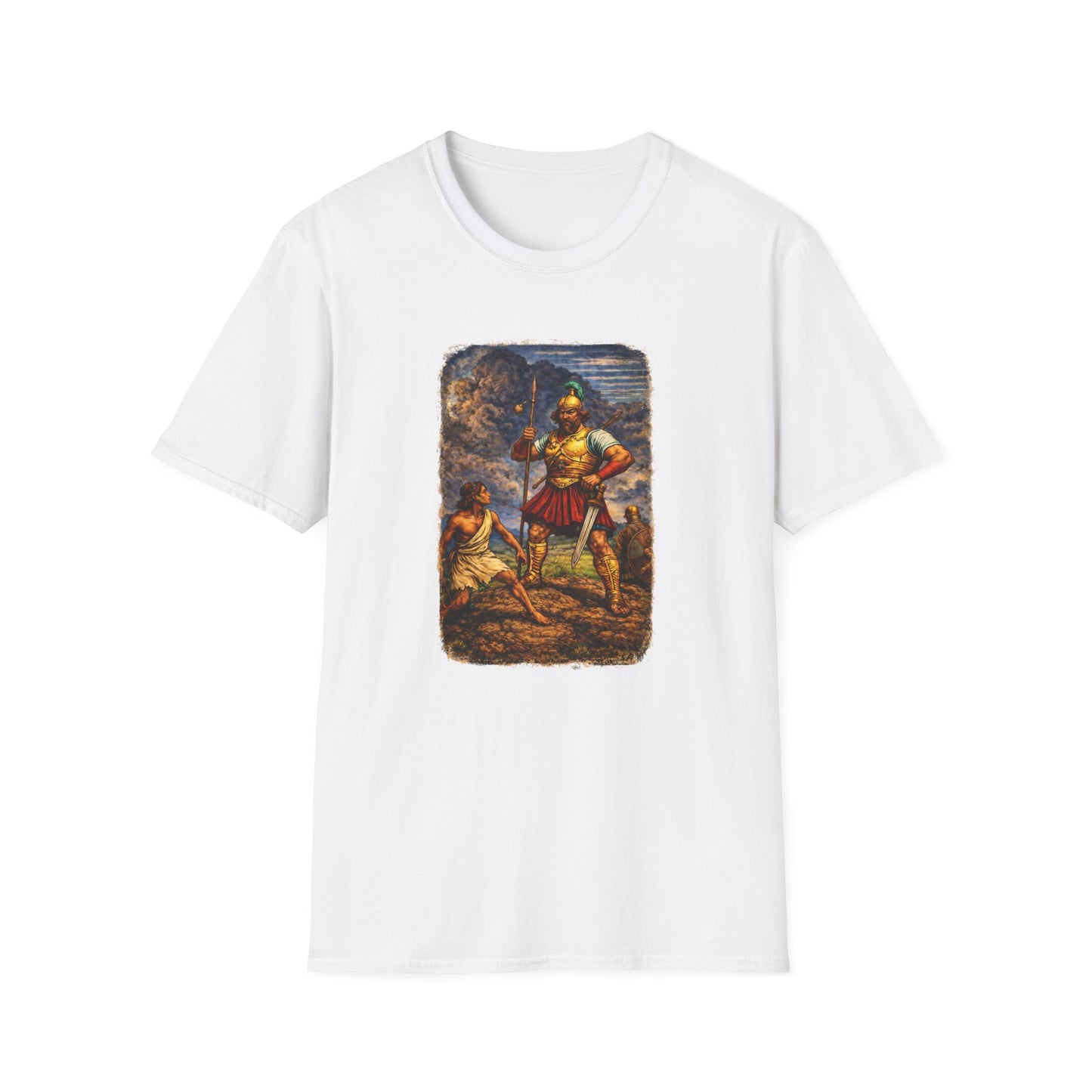 David & Goliath 2 Full Color Linocut T-Shirt