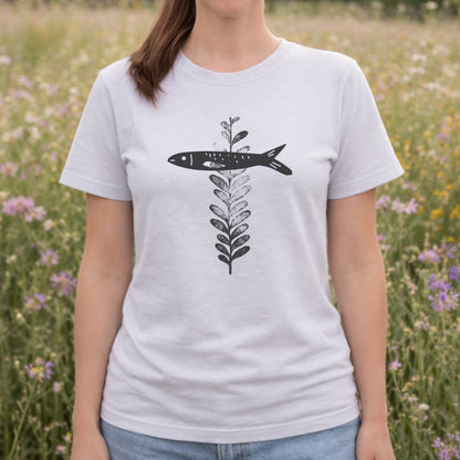 Fish and Plant Cross T-Shirt