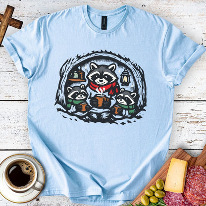 Cozy Raccoon Family Tee